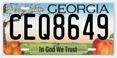 GA license plate CEQ8649
