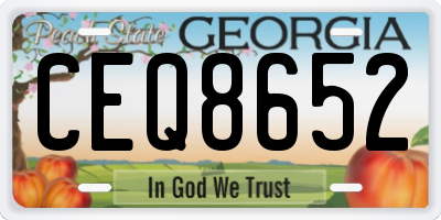 GA license plate CEQ8652