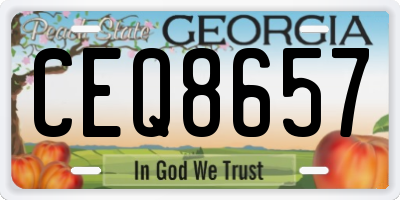 GA license plate CEQ8657