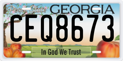 GA license plate CEQ8673