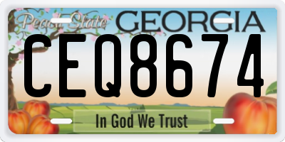 GA license plate CEQ8674