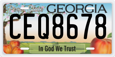 GA license plate CEQ8678