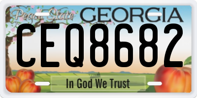 GA license plate CEQ8682