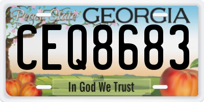 GA license plate CEQ8683