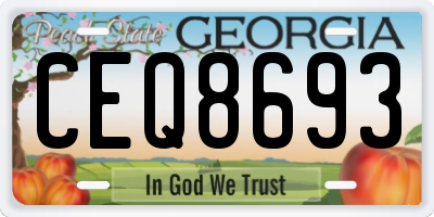GA license plate CEQ8693