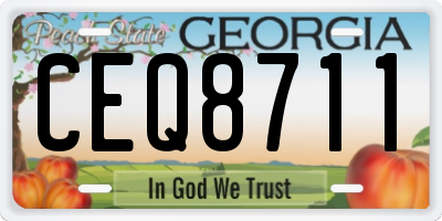 GA license plate CEQ8711