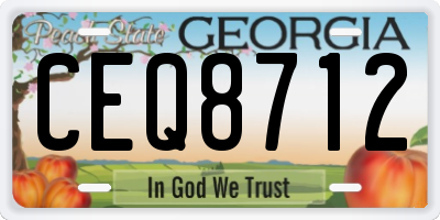 GA license plate CEQ8712