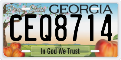 GA license plate CEQ8714