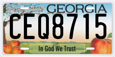GA license plate CEQ8715