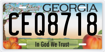 GA license plate CEQ8718