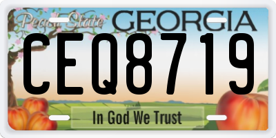 GA license plate CEQ8719