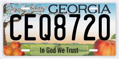 GA license plate CEQ8720