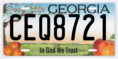 GA license plate CEQ8721