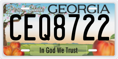 GA license plate CEQ8722