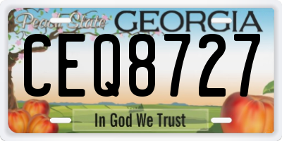 GA license plate CEQ8727
