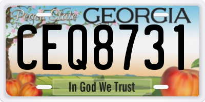 GA license plate CEQ8731