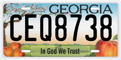 GA license plate CEQ8738