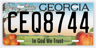 GA license plate CEQ8744