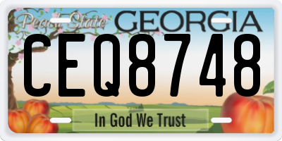 GA license plate CEQ8748