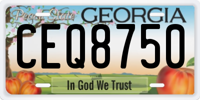 GA license plate CEQ8750