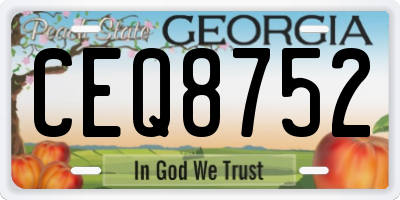 GA license plate CEQ8752