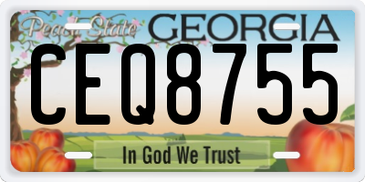 GA license plate CEQ8755