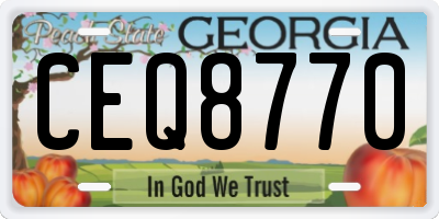 GA license plate CEQ8770