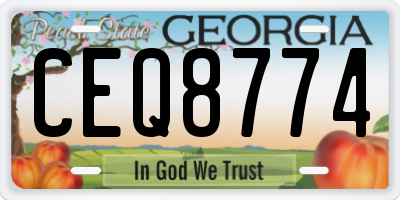 GA license plate CEQ8774