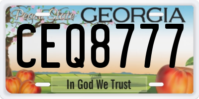 GA license plate CEQ8777