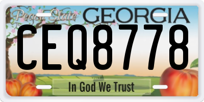 GA license plate CEQ8778