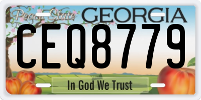 GA license plate CEQ8779