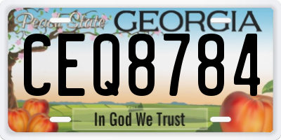GA license plate CEQ8784