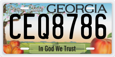 GA license plate CEQ8786