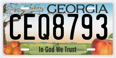 GA license plate CEQ8793