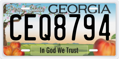 GA license plate CEQ8794
