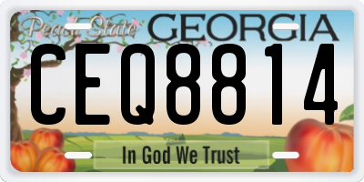 GA license plate CEQ8814