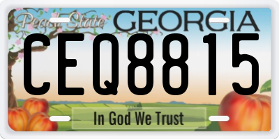 GA license plate CEQ8815