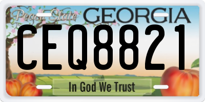 GA license plate CEQ8821
