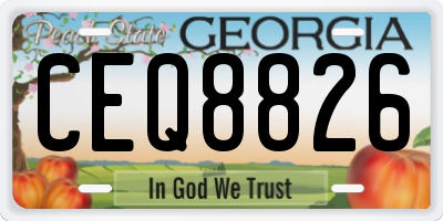 GA license plate CEQ8826