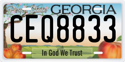 GA license plate CEQ8833
