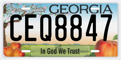 GA license plate CEQ8847