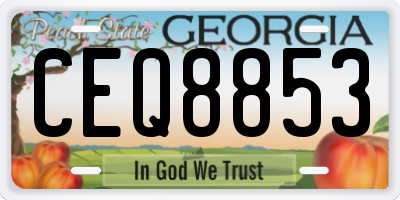 GA license plate CEQ8853