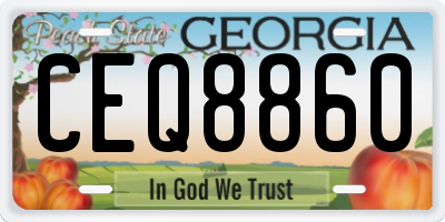 GA license plate CEQ8860