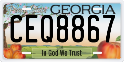 GA license plate CEQ8867