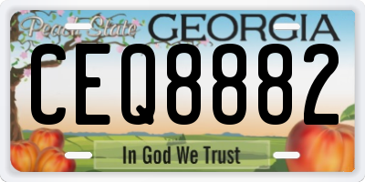 GA license plate CEQ8882