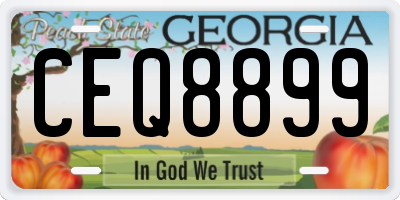 GA license plate CEQ8899