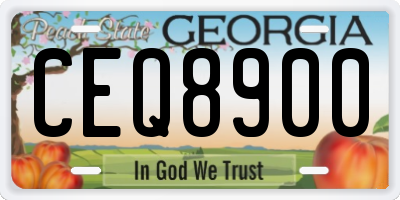 GA license plate CEQ8900