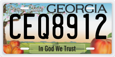 GA license plate CEQ8912