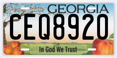 GA license plate CEQ8920