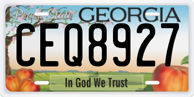 GA license plate CEQ8927